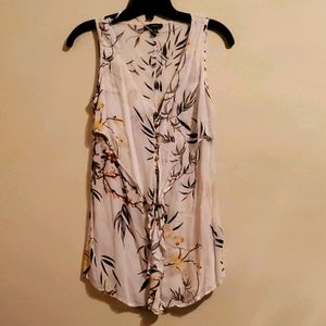 Floral button down ruffle tank